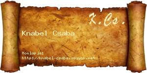 Knabel Csaba névjegykártya